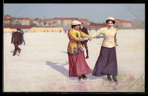 Junge frauen beim eislaufen - junge,