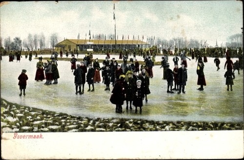 Menschen beim eislaufen - ak,
