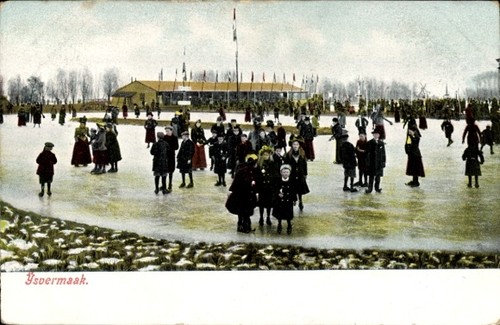 Menschen beim eislaufen - ak,